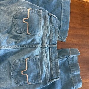 lola Kimes Ranch Light Blue Wide-Leg Jeans with Contrast Back Stitch